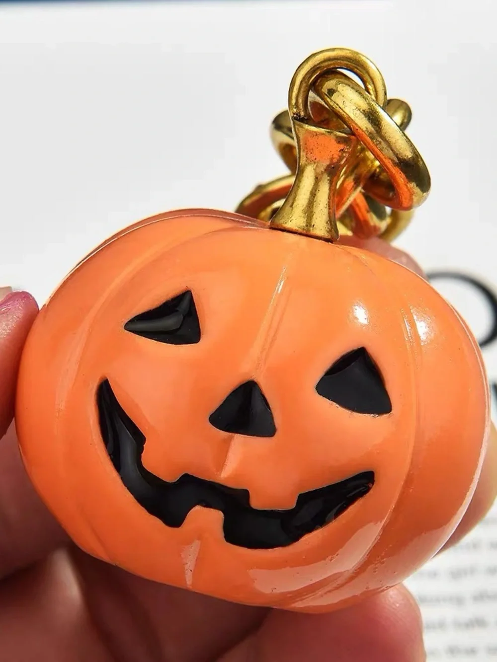 Halloween Skull Head Pumpkin Shape Keychain Cute Hanging Key